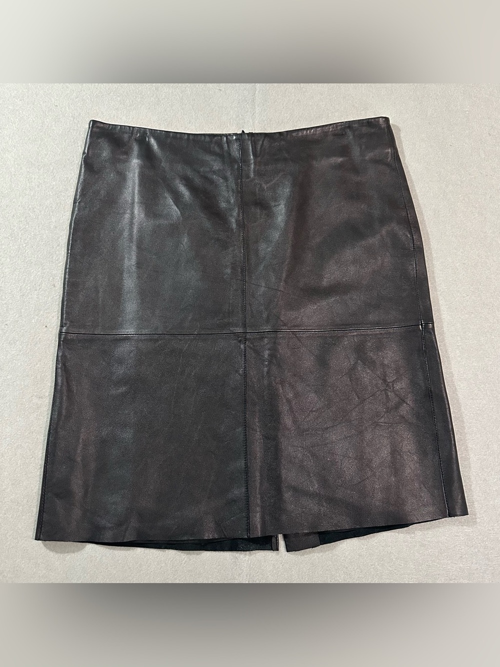 Kenneth Cole Black Leather Mini Skirt